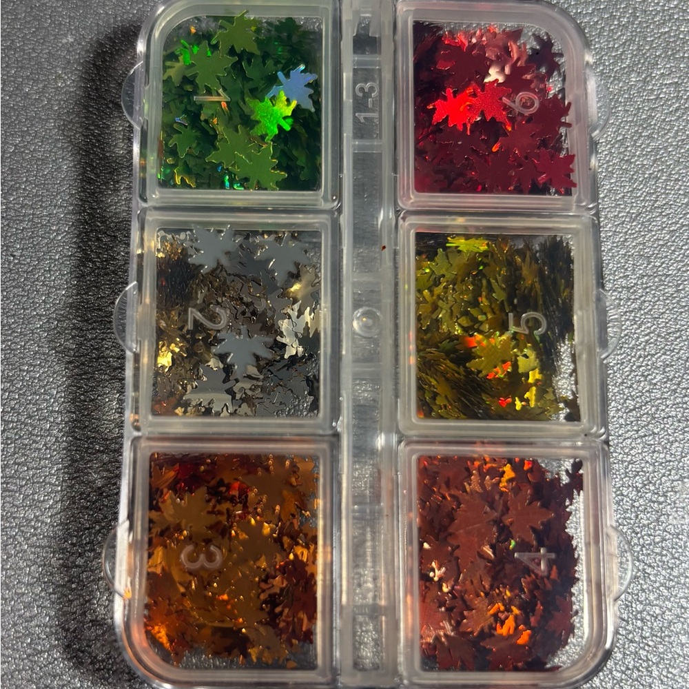 Assorted Leaf Shaped Nail Art Glitter
